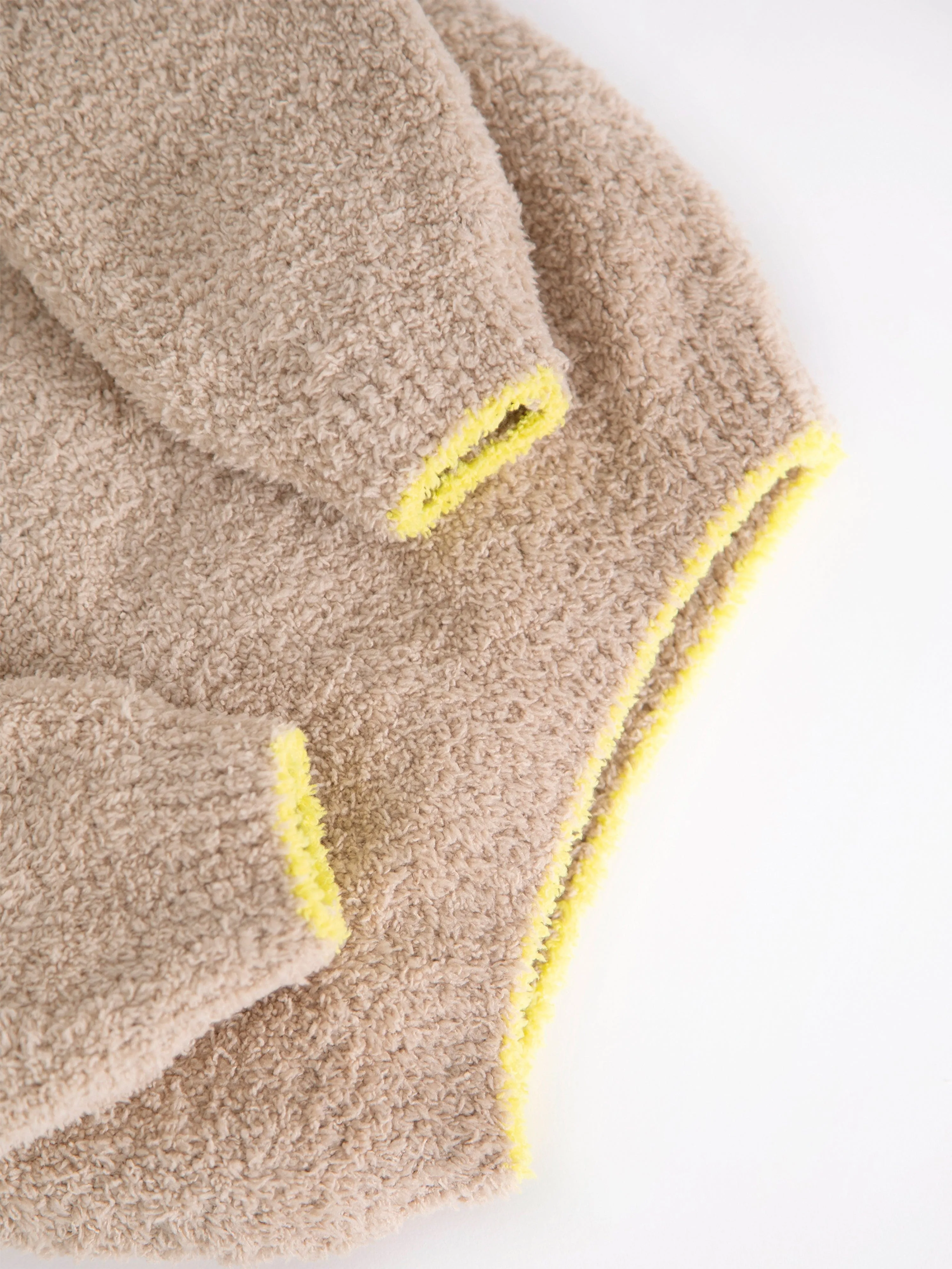 7AM Enfant Baby Fuzzy Boxy Pullover in Beige