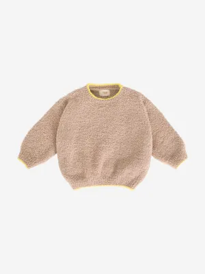7AM Enfant Baby Fuzzy Boxy Pullover in Beige