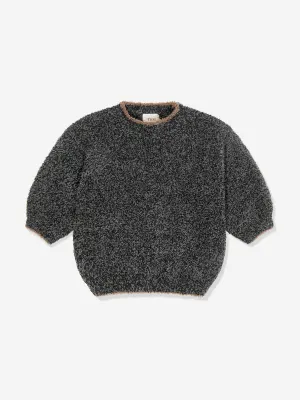 7AM Enfant Baby Fuzzy Boxy Pullover in Schwarz
