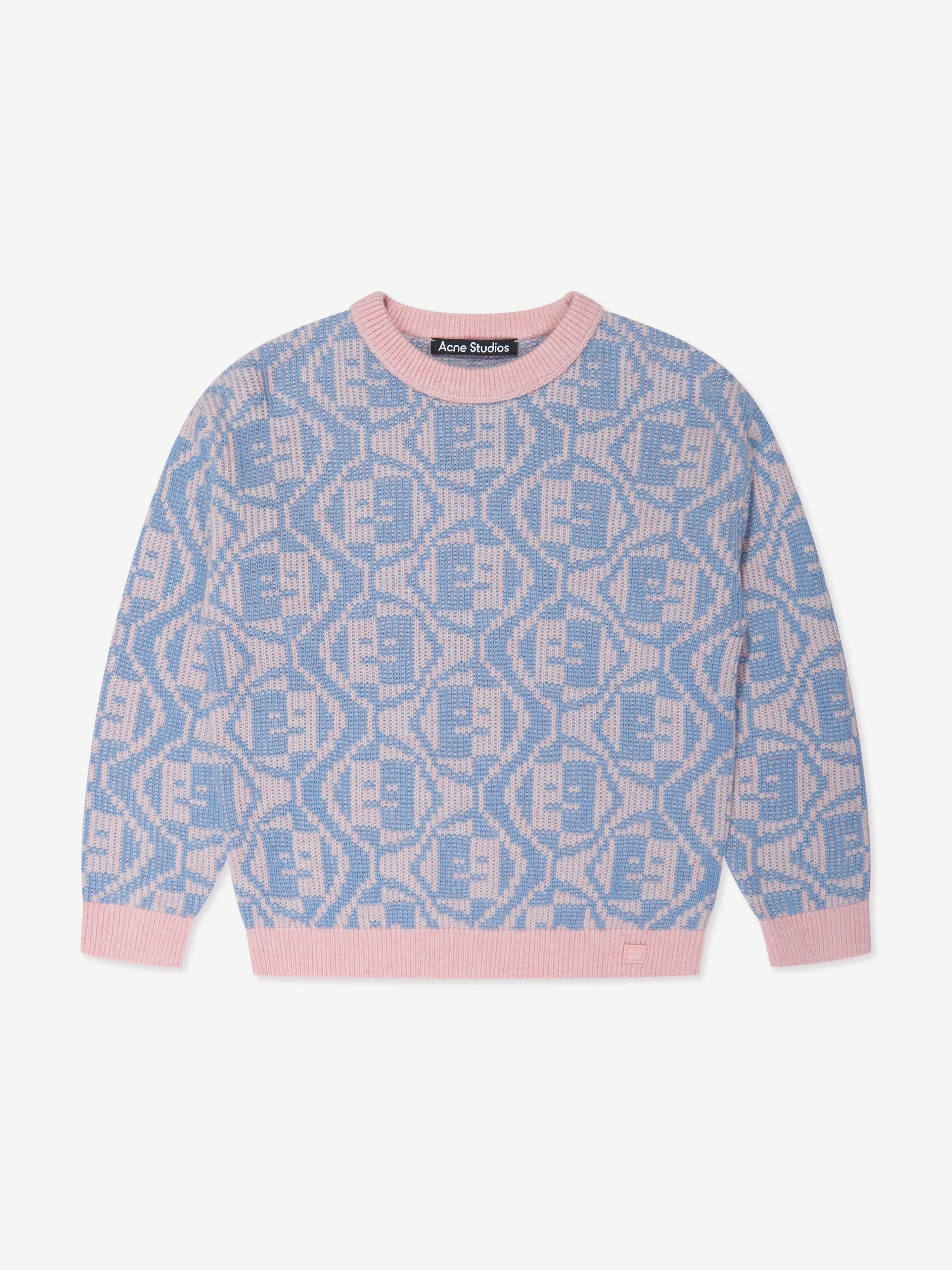 Acne Studios Kinder Woll-Gesichtspullover in Mehrfarben