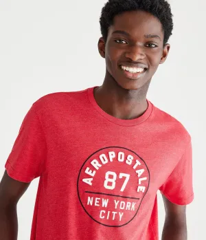 Aeropostale Herren Aeropostale 87 Kreis Applikation Grafik T-Shirt - Rot - Größe S - Baumwolle - Teen Mode & Bekleidung Spirit Rot Aeropostale