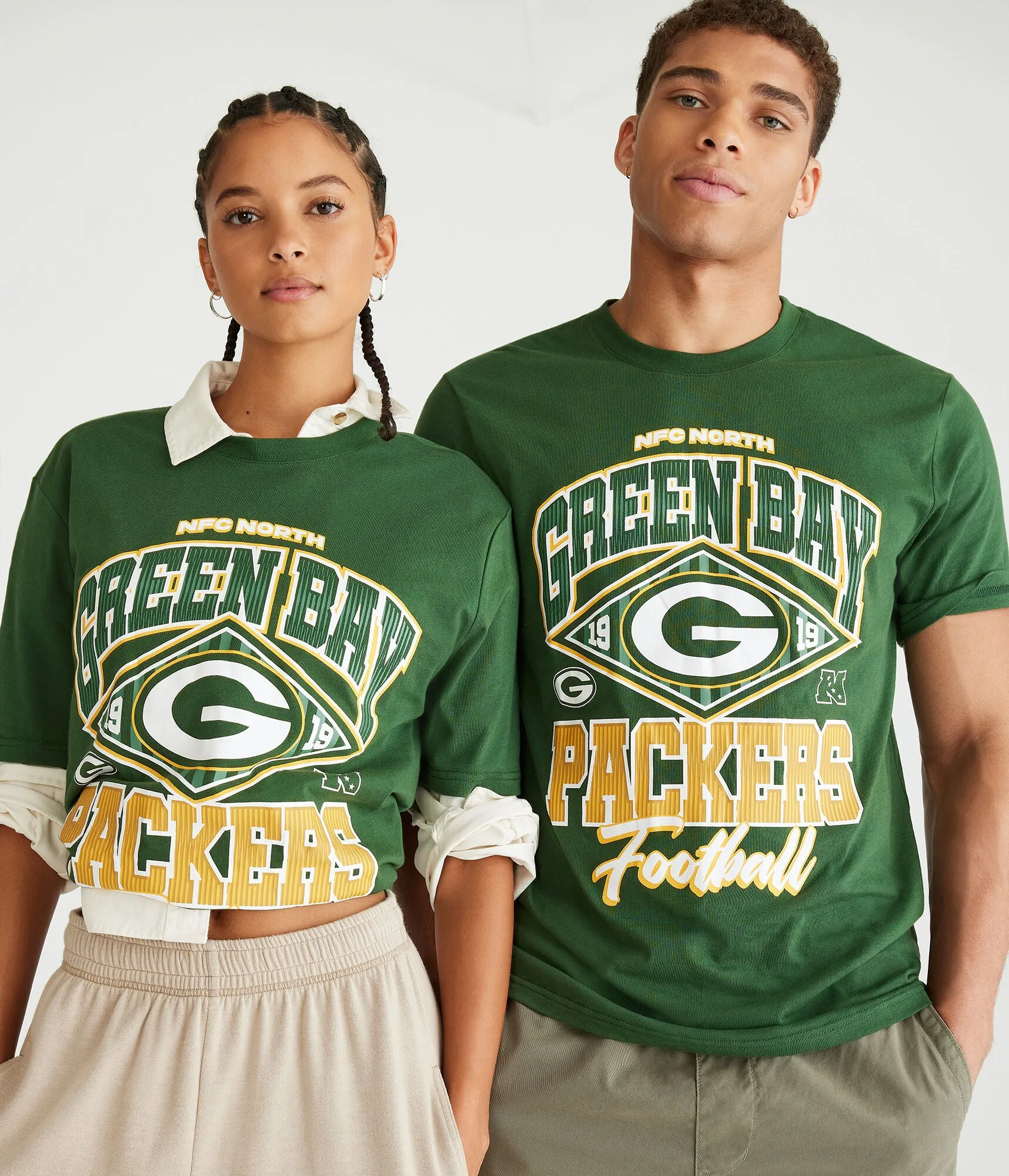 Aeropostale Herren Bay Packers Graphic T-Shirt - Grün - Größe XS - Baumwolle - Teenager-Mode & Bekleidung Grün Aeropostale