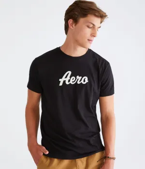 Aeropostale Herren T-Shirt mit Schriftzug-Applikation - Größe S - Baumwolle - Jugendmode & Bekleidung Schwarz Aeropostale