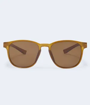Aeropostale Herren Sonnenbrille mit glänzender runder Sportform - Gelb - Einheitsgröße - Kunststoff - Teen Fashion & Bekleidung Butterscotch Aeropostale