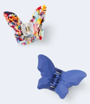 Aeropostale Damen Schmetterling-Klauen-Haarklammer 2er-Pack - -farbig - Größe Einheitsgröße - Baumwolle - Teen-Mode & Bekleidung Multi Aeropostale