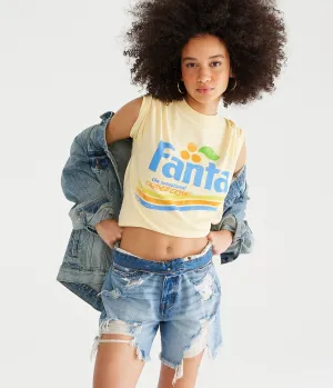 Aeropostale Damen Fanta Orange Drink Grafik T-Shirt - - Größe XXL - Baumwolle - Teen Mode & Bekleidung Gelb Aeropostale