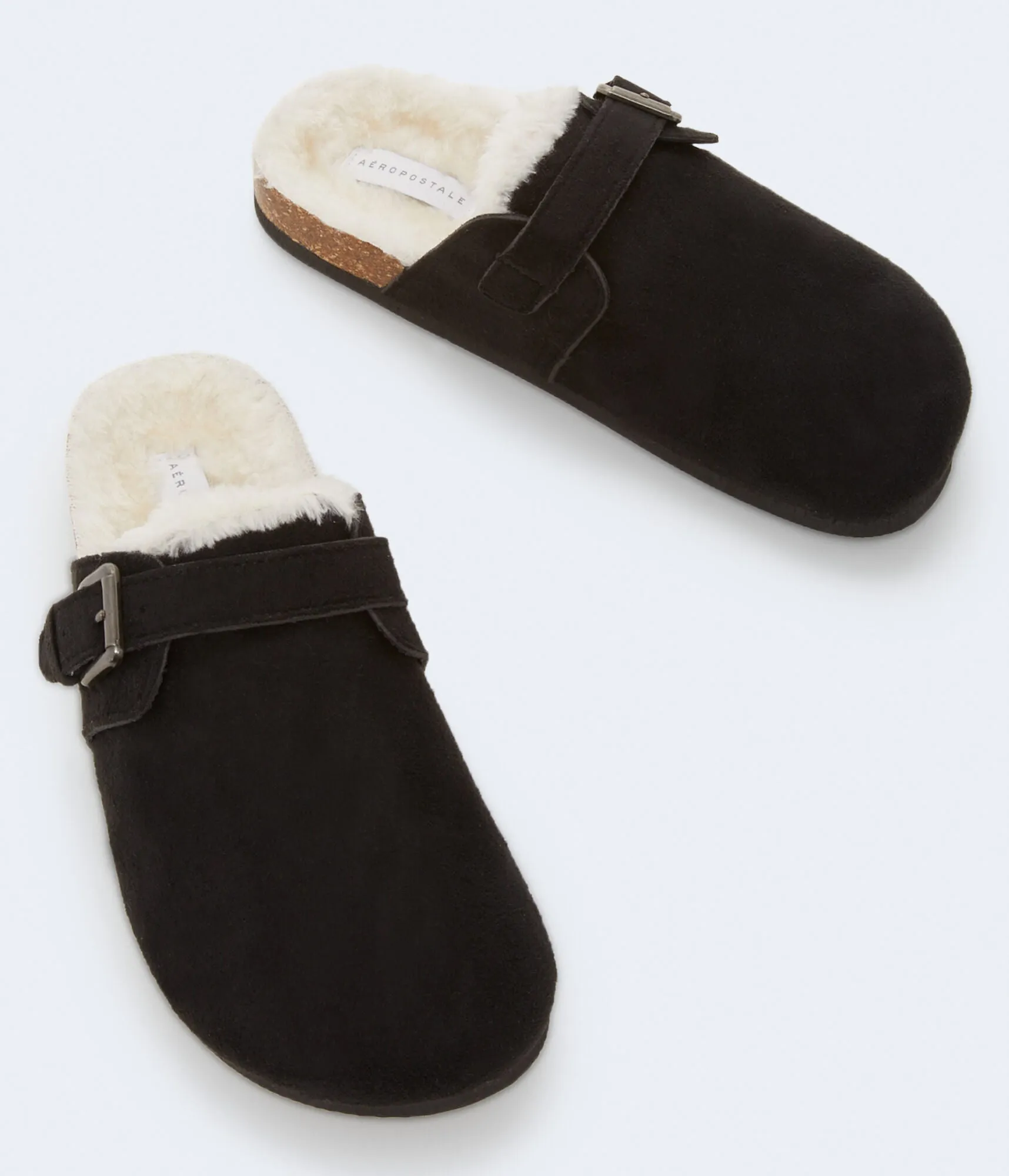 Aeropostale Damen Kunstleder Clog - Größe 8 - Pelz - Teen Mode & Bekleidung Schwarz Aeropostale