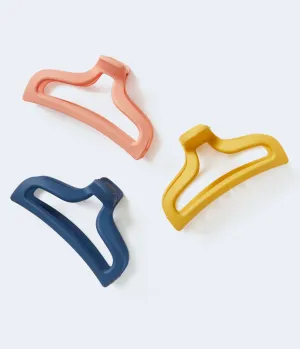 Aeropostale Damen Große Matte Krallenhaarspange 3er-Pack - -farbig - Größe Einheitsgröße - Baumwolle - Teenager-Mode & Bekleidung Multi Aeropostale