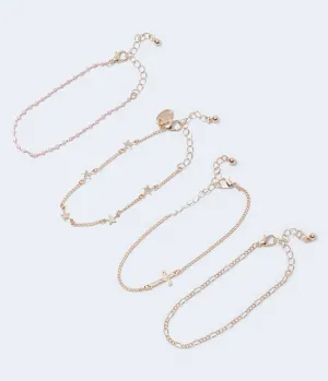 Aeropostale Damen Sternen-Armband 4er-Pack - Größe Einheitsgröße - Metall - Teen-Mode & Bekleidung Gold Aeropostale