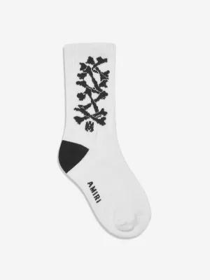 Amiri Kids Bones Gestapelte Socken in Weiß