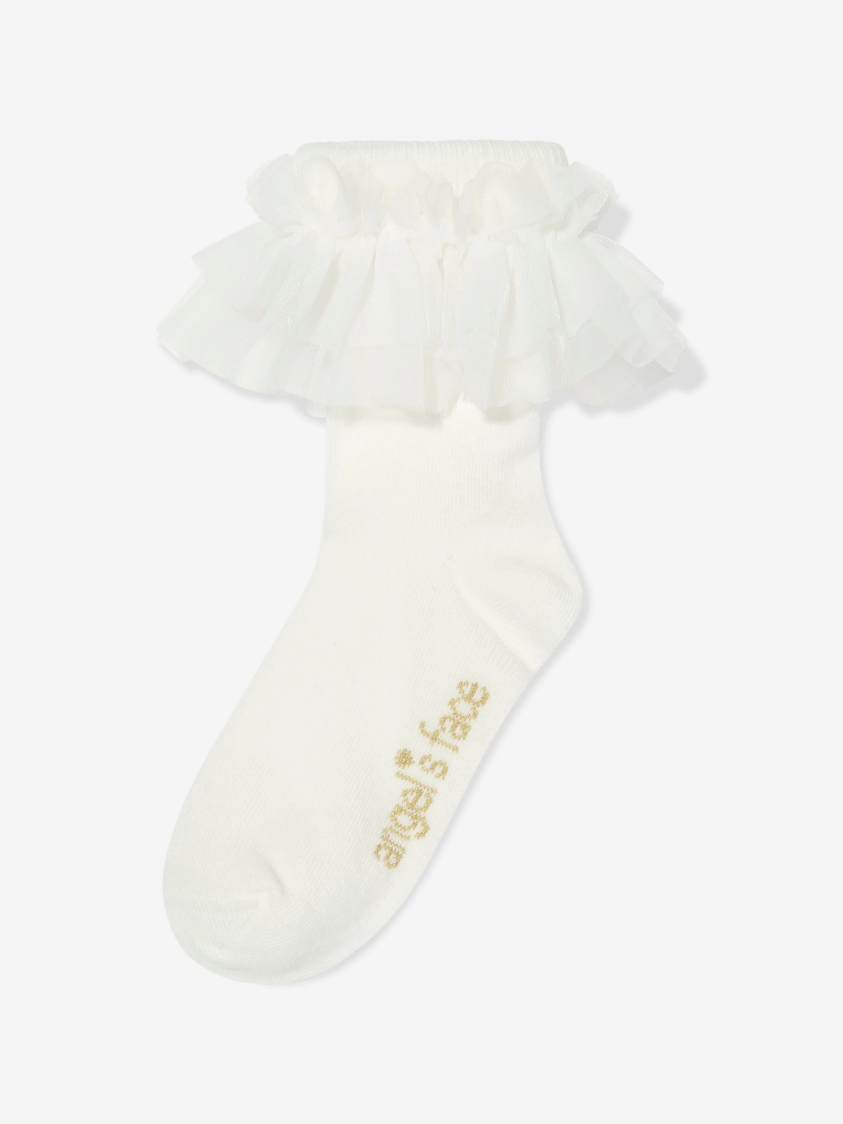 Engelsgesicht Mädchen Rüschen Socken in Weiß