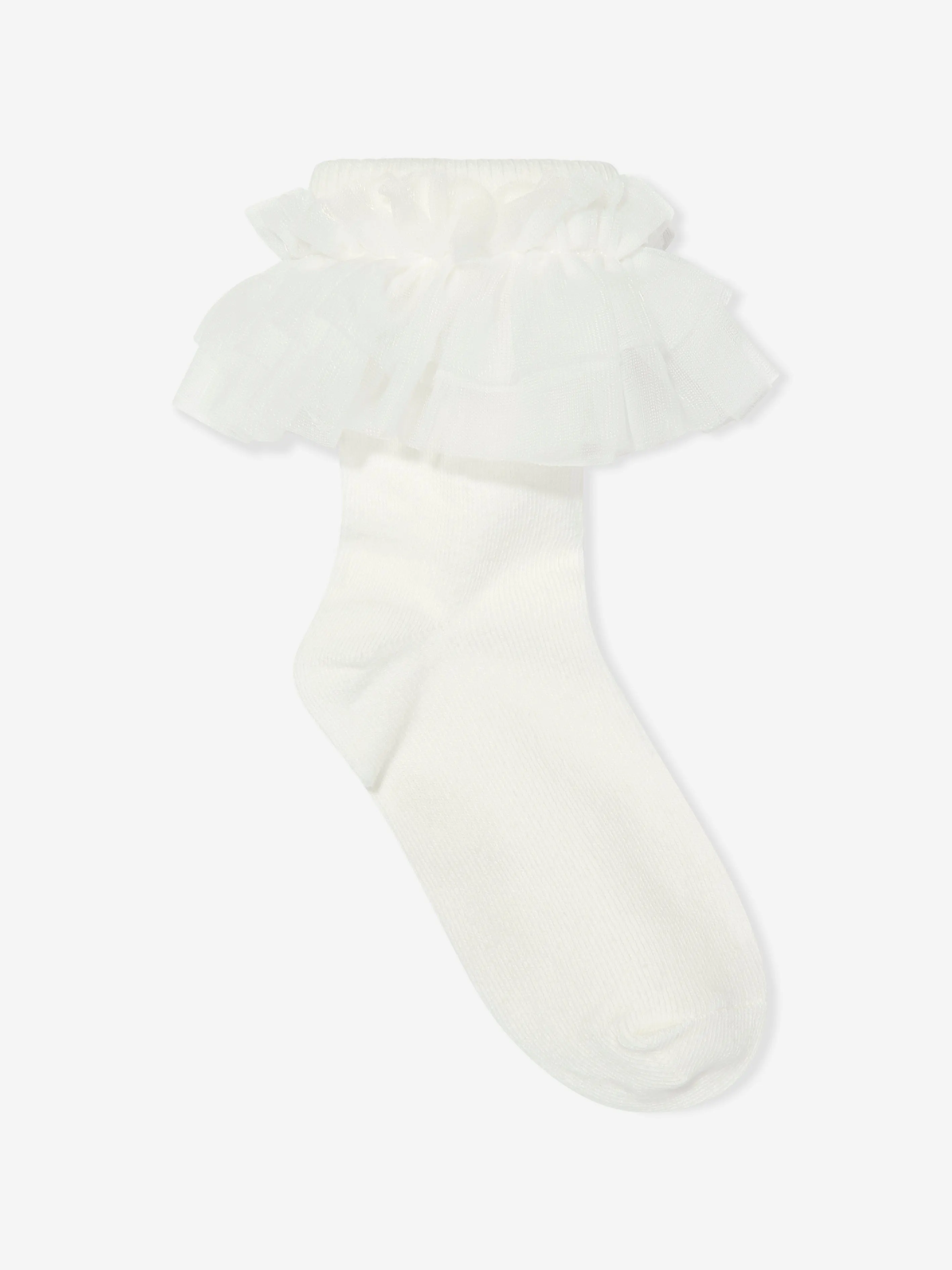 Engelsgesicht Mädchen Rüschen Socken in Weiß