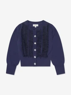 Angels Face Mädchen Izzy Tüll Rüschen Cardigan in Marineblau