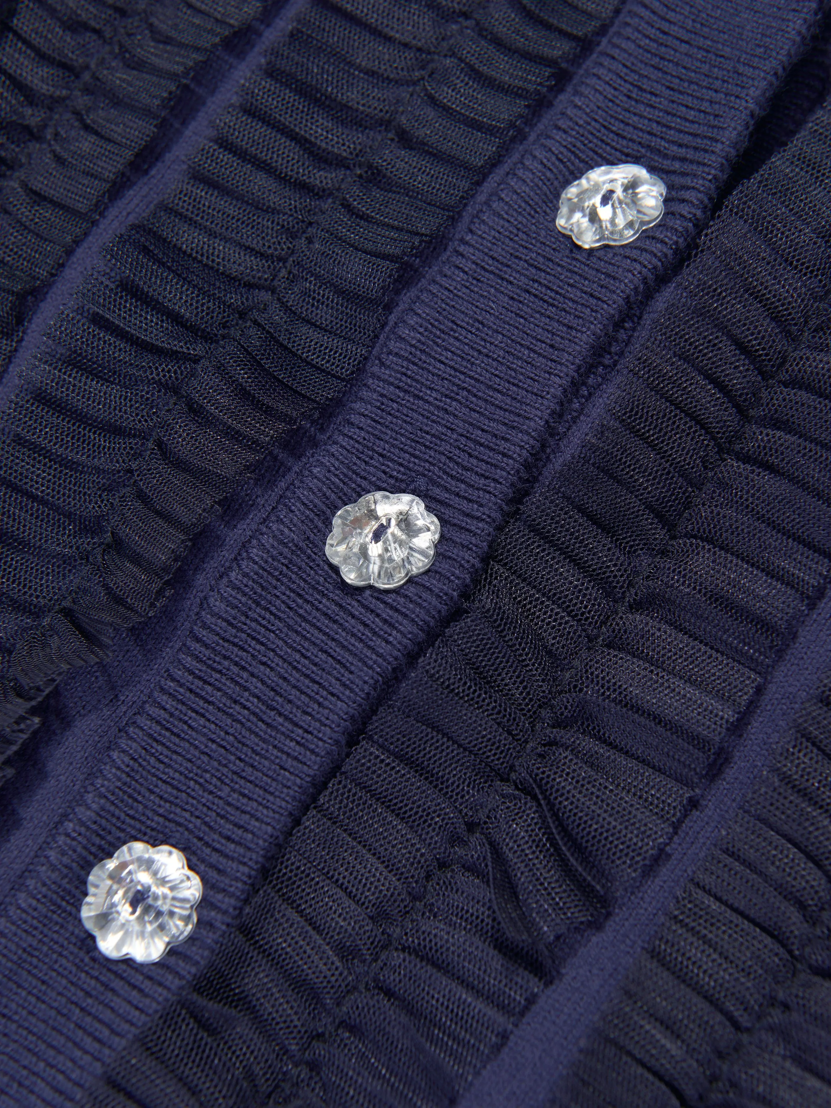 Angels Face Mädchen Izzy Tüll Rüschen Cardigan in Marineblau