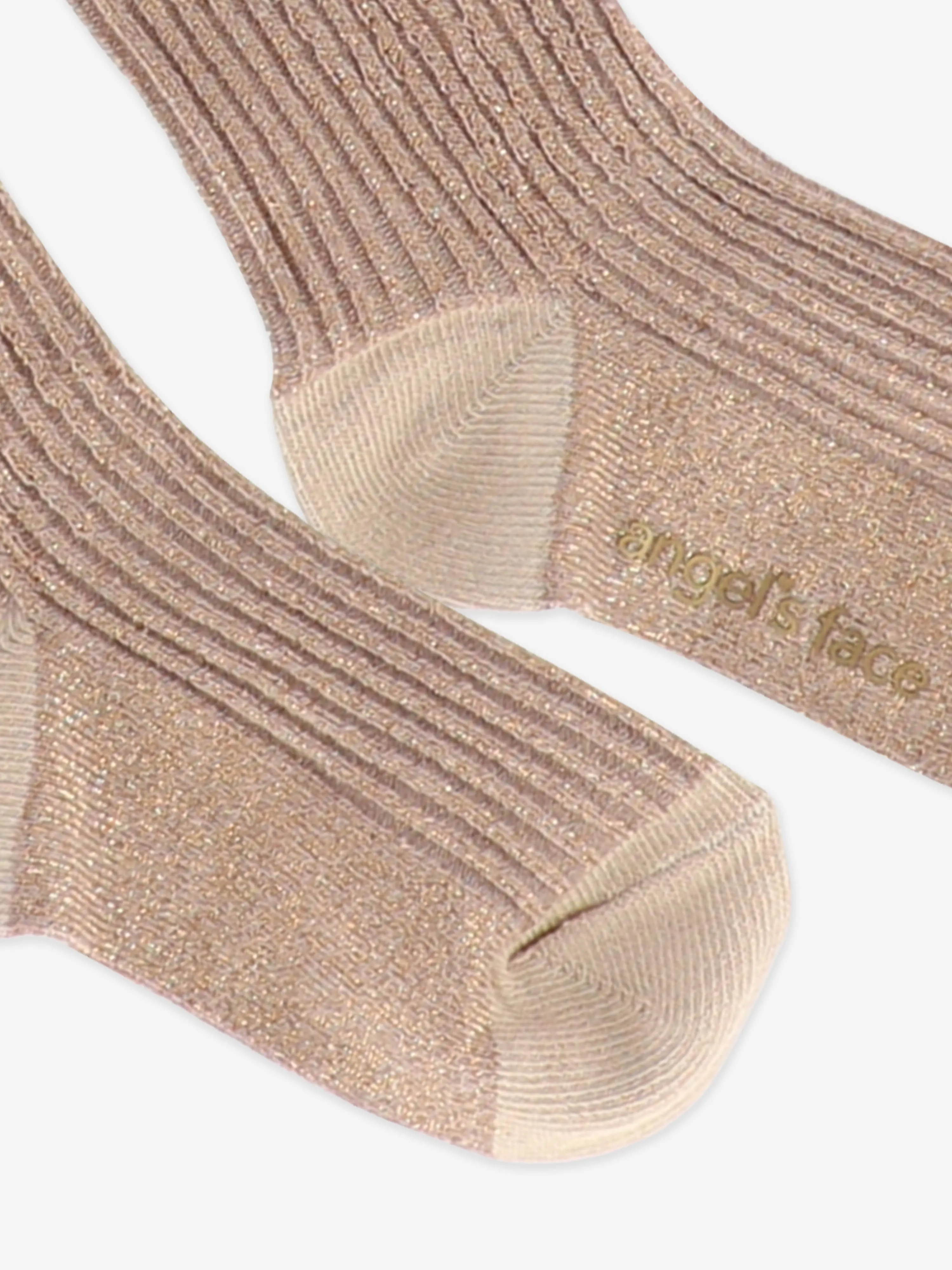 Engelsgesicht Mädchen Lucy Glitzer Socken in Beige