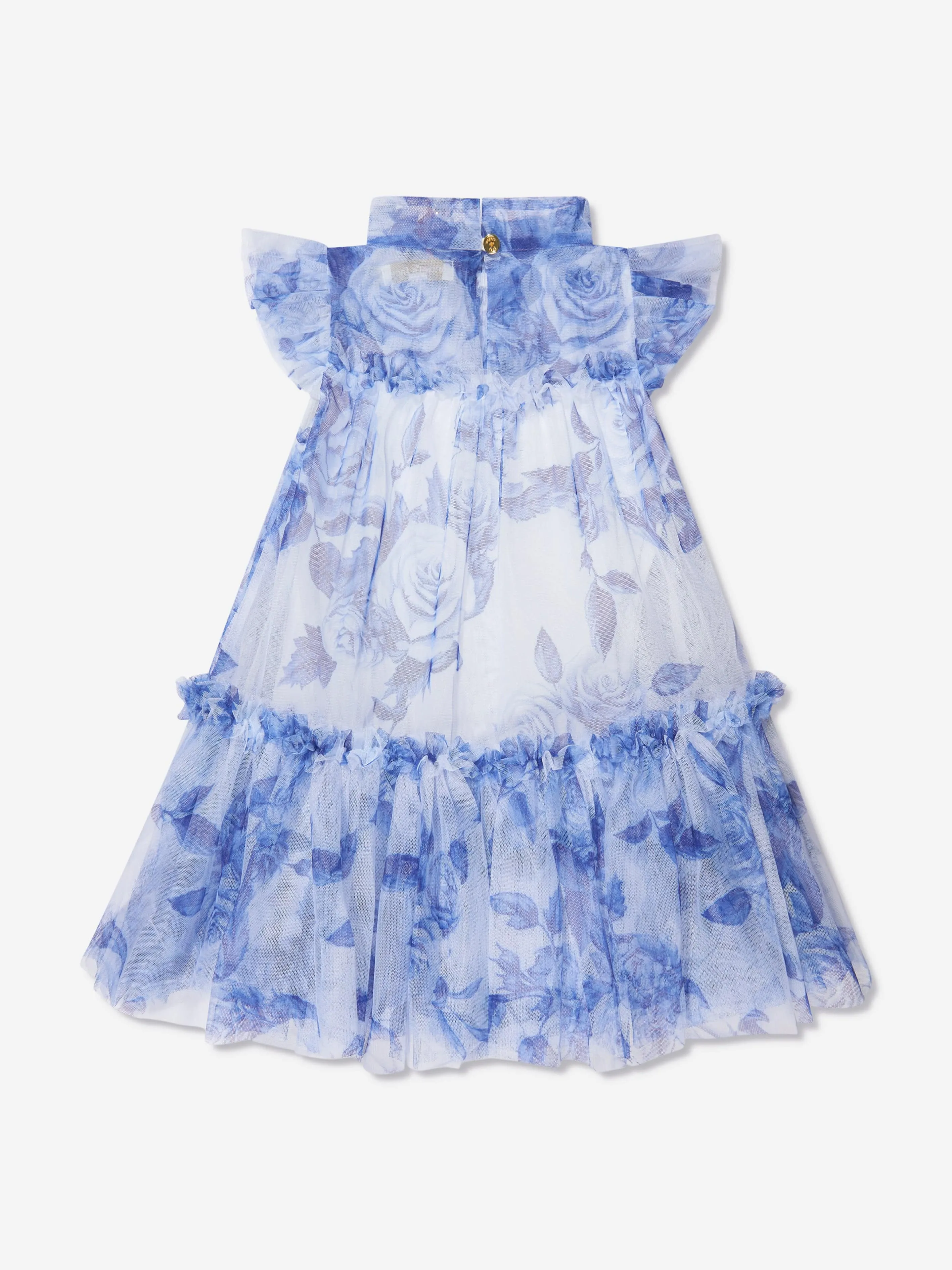 Engelsgesicht Mädchen Ringelblume Tüll Blumenkleid in Weiß