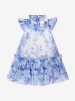 Engelsgesicht Mädchen Ringelblume Tüll Blumenkleid in Weiß