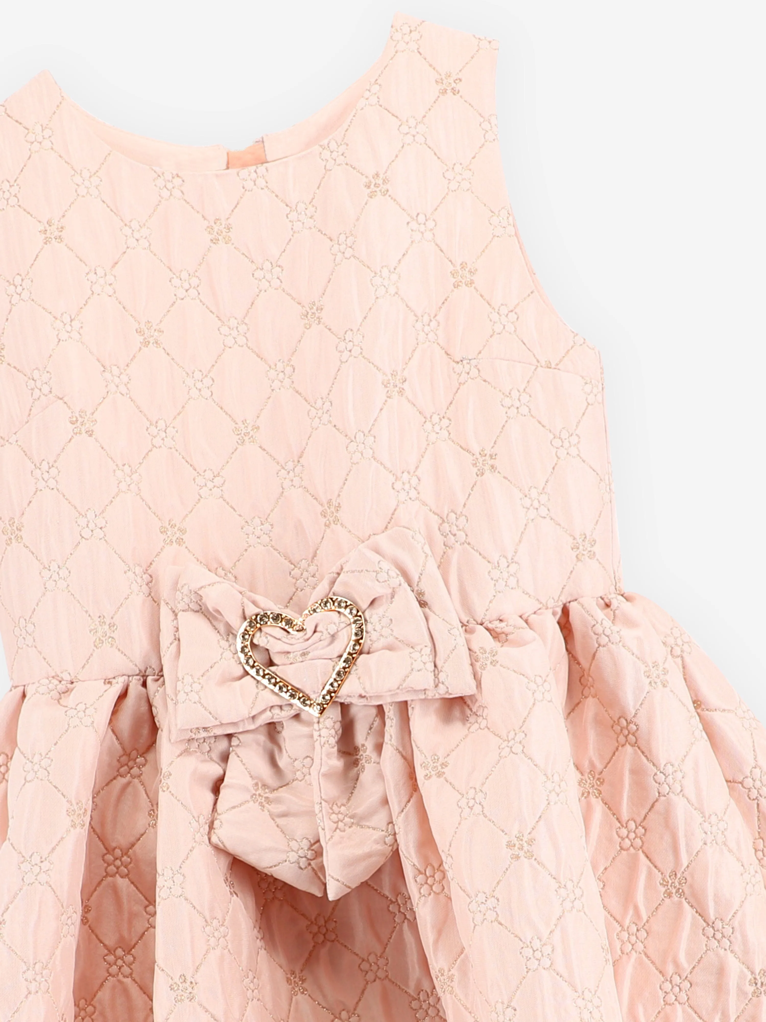 Engelsgesicht Mädchen Monty Blume Jacquard Kleid in Rosa