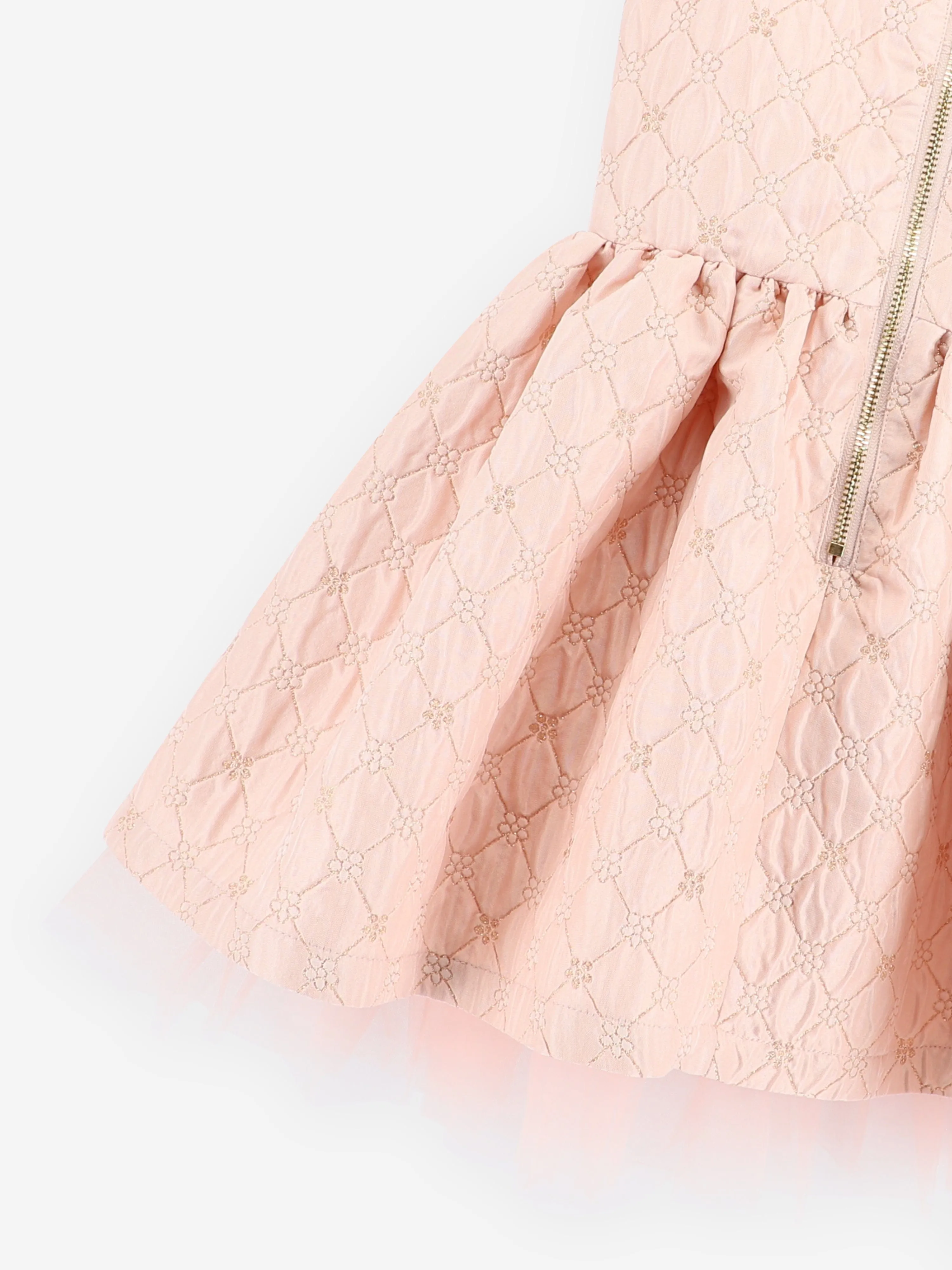 Engelsgesicht Mädchen Monty Blume Jacquard Kleid in Rosa