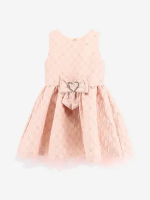 Engelsgesicht Mädchen Monty Blume Jacquard Kleid in Rosa