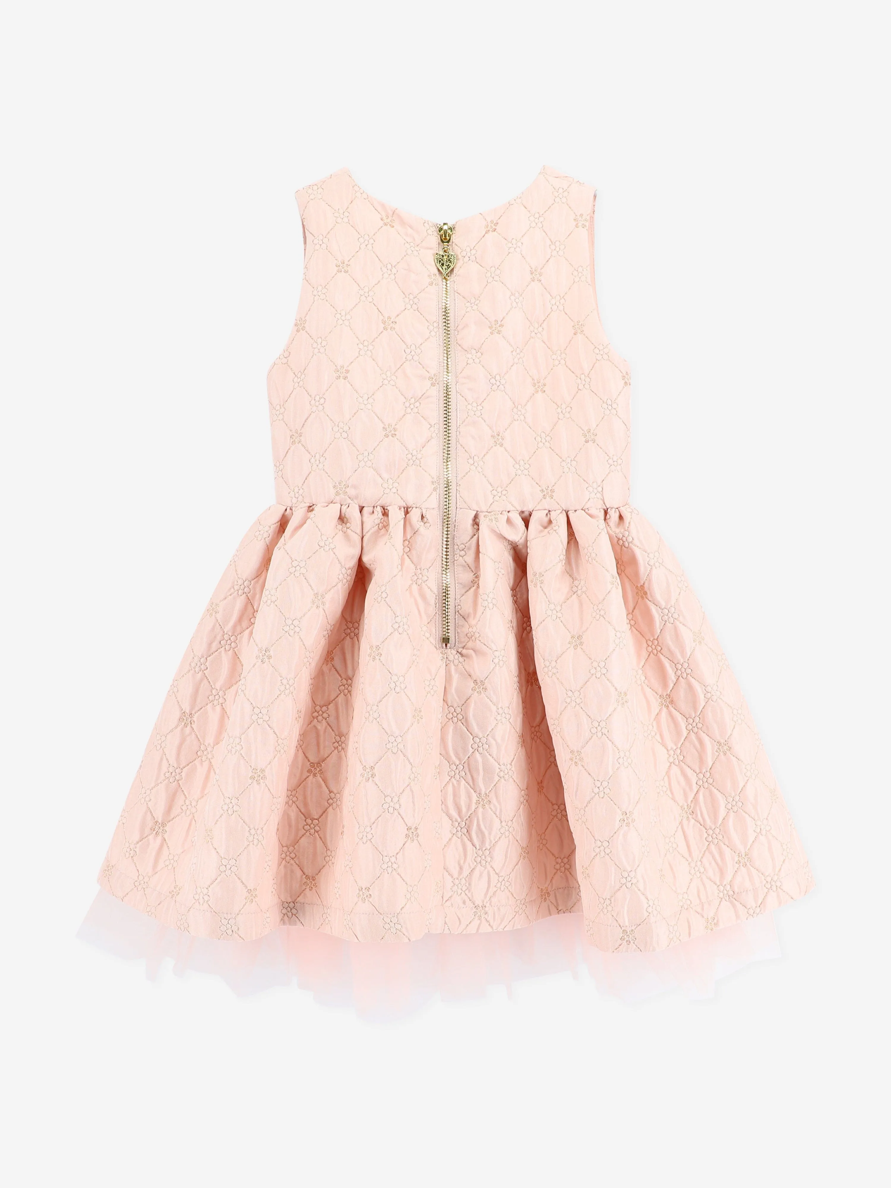 Engelsgesicht Mädchen Monty Blume Jacquard Kleid in Rosa