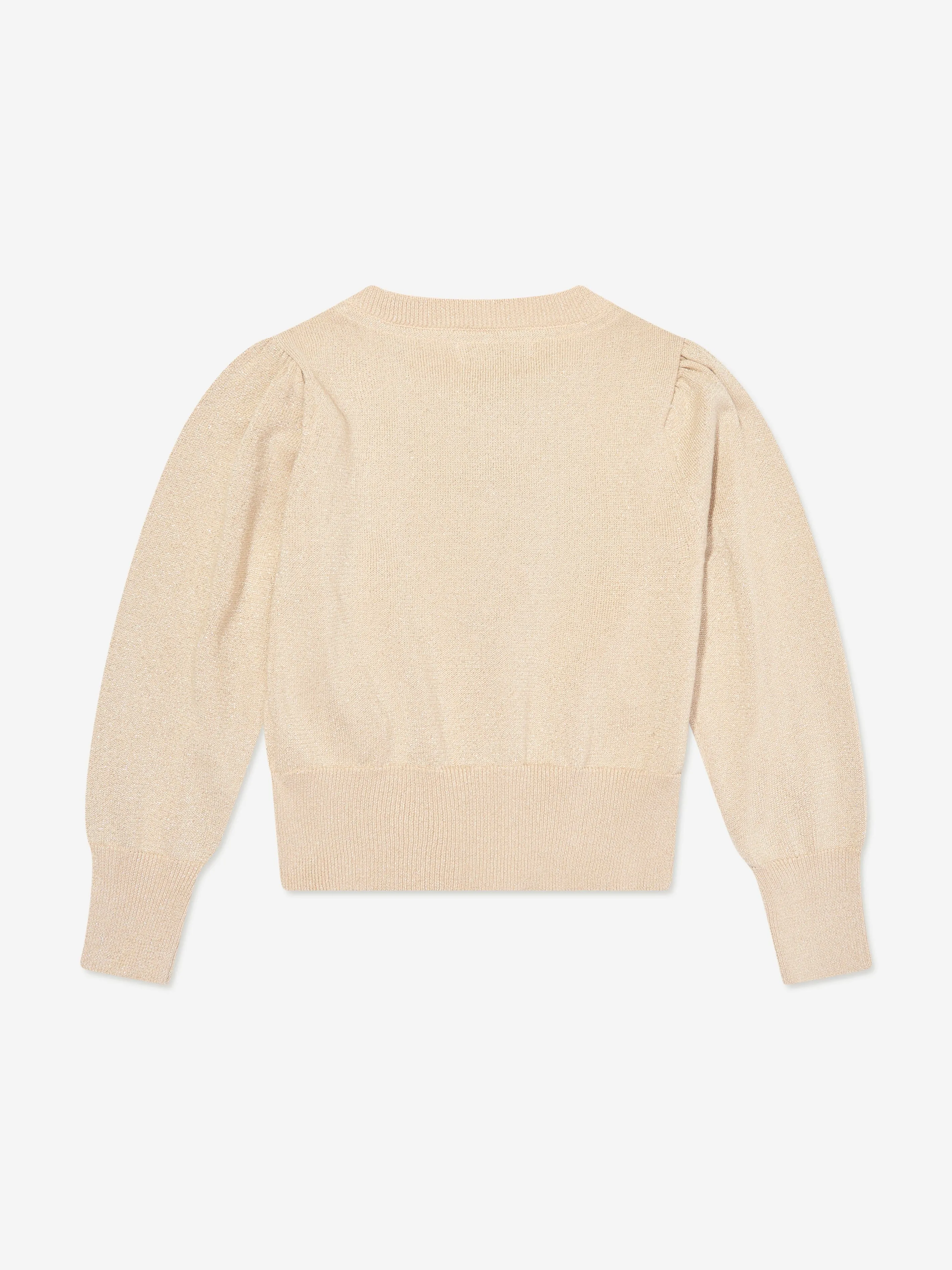 Angels Face Girls Nicolette Metallik-Cardigan in Beige