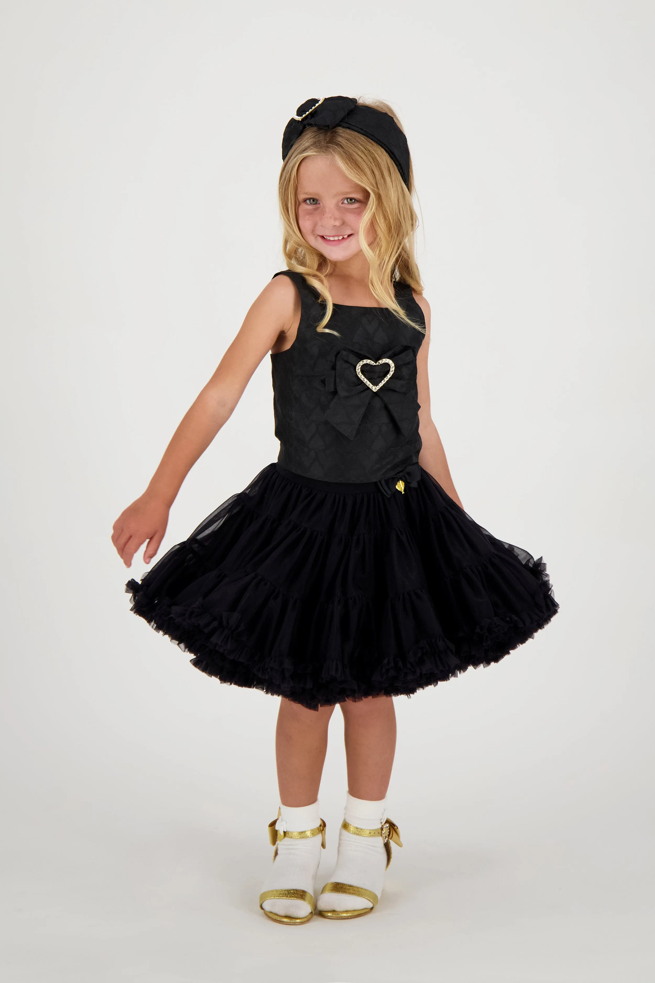 Engelsgesicht Mädchen Pixie Tutu Rock in Schwarz