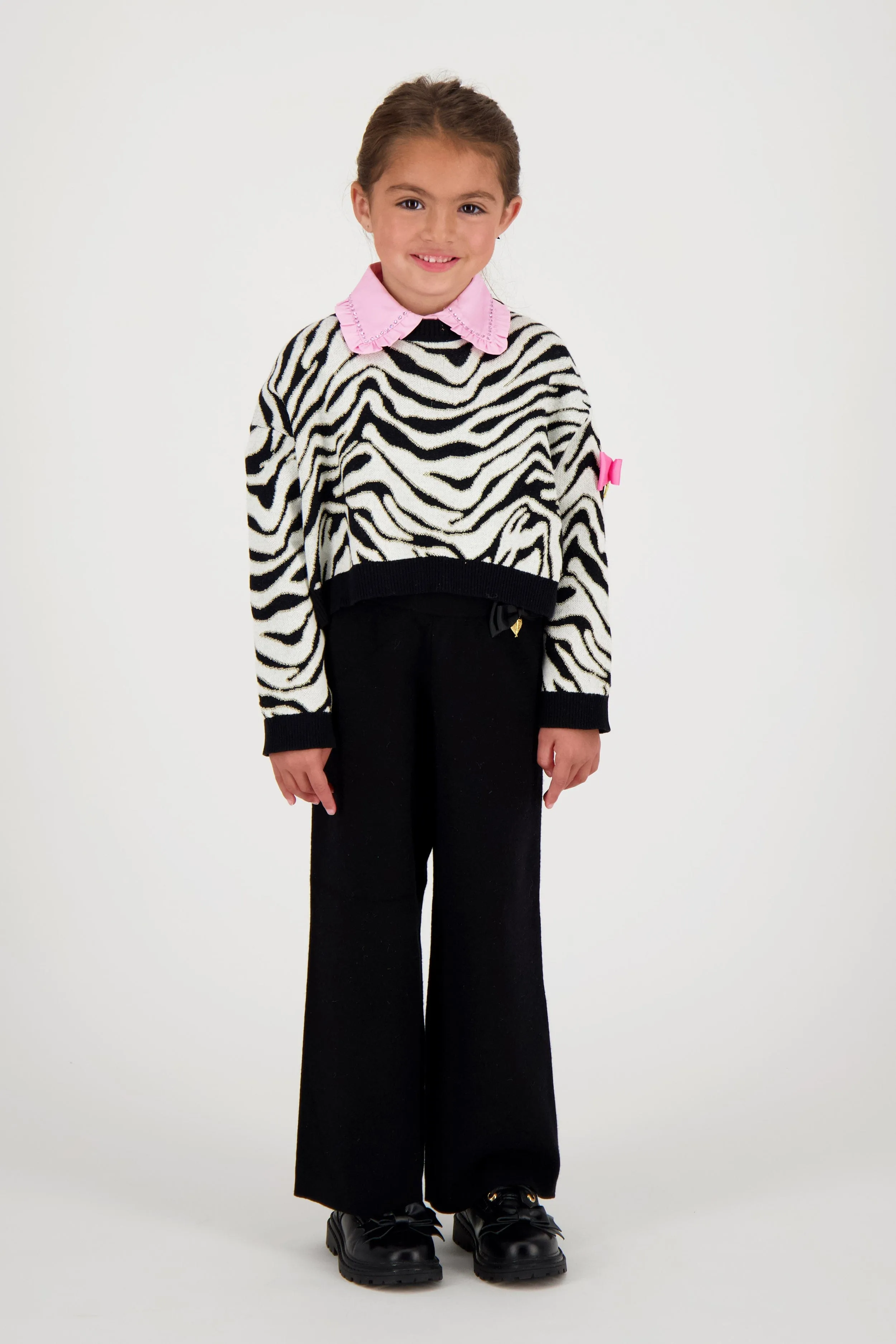 Angels Face Mädchen Roberta Cropped Zebra Pullover Weiß