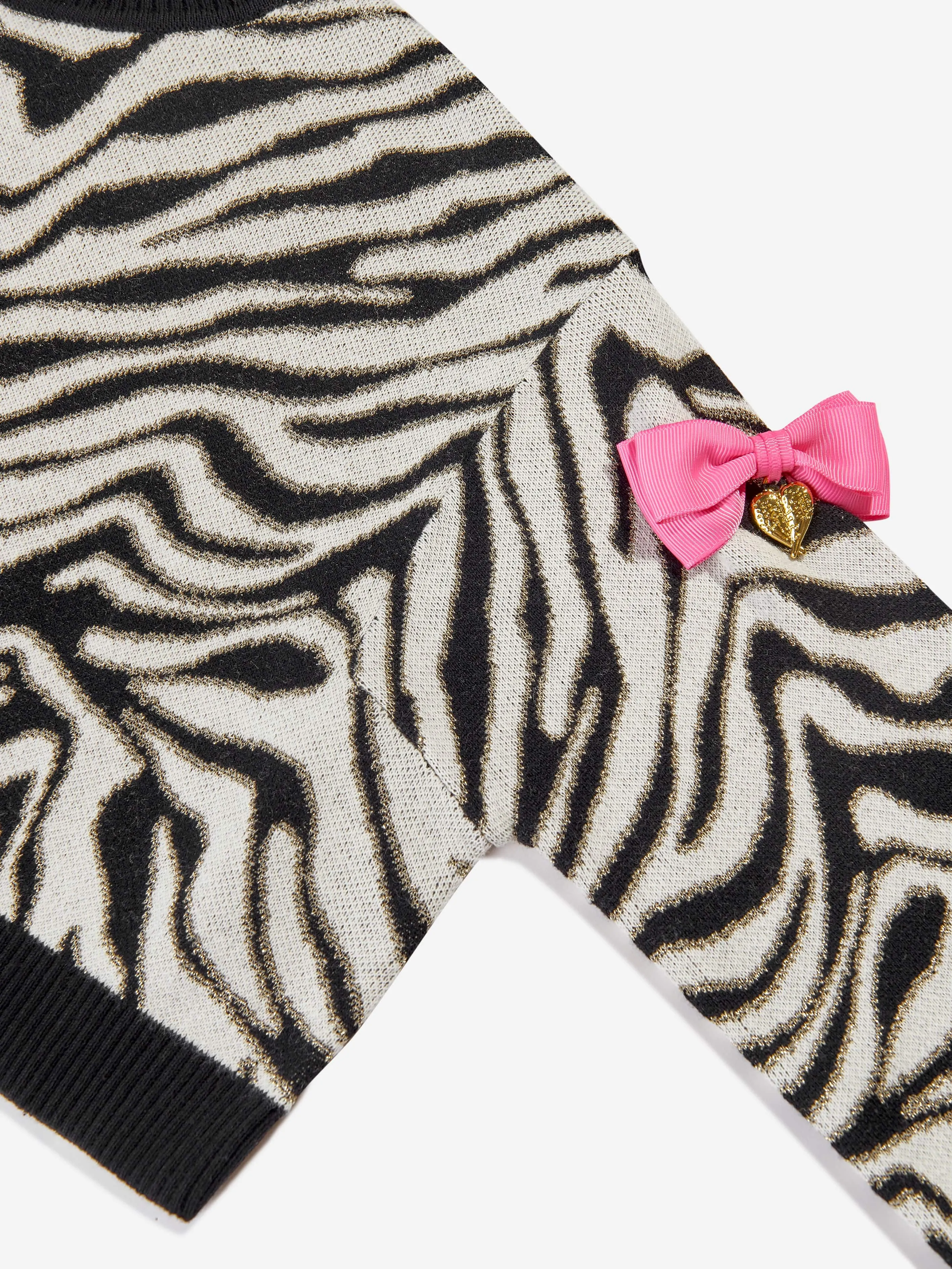 Angels Face Mädchen Roberta Cropped Zebra Pullover Weiß