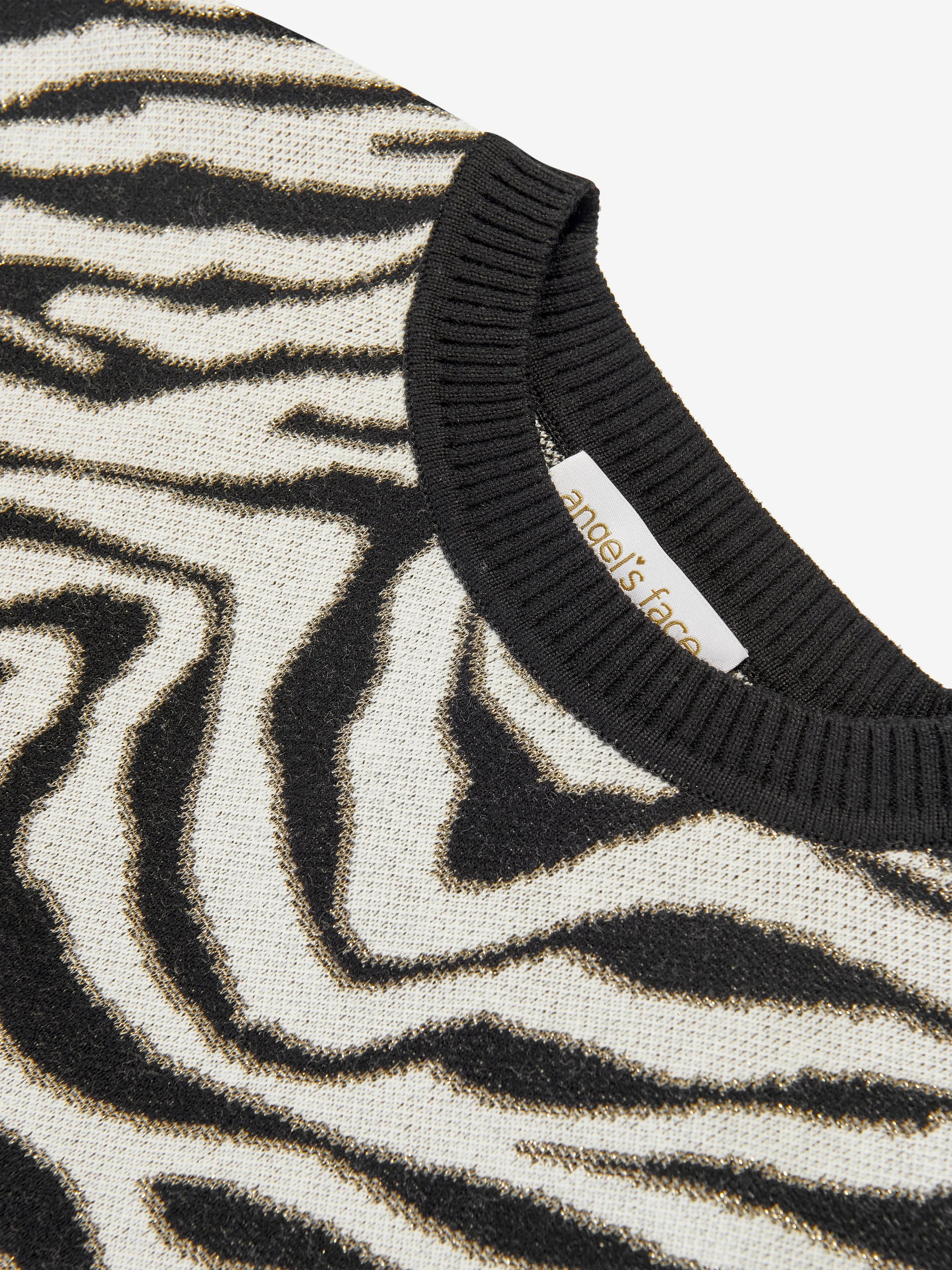 Angels Face Mädchen Roberta Cropped Zebra Pullover Weiß