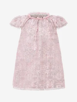 Atelier Choux Baby Girls Glitzer Toile de Jouy Kleid in Rosa