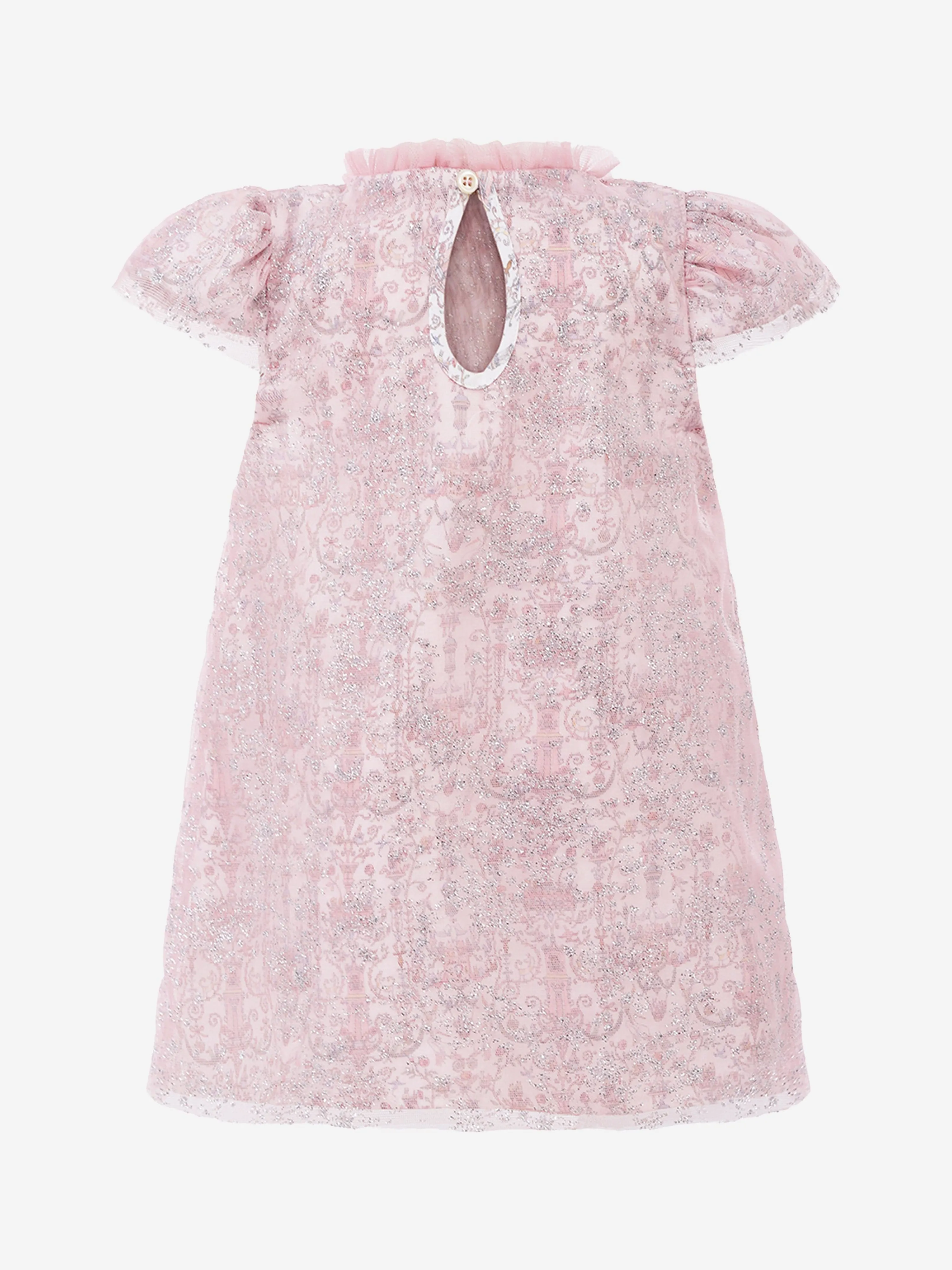 Atelier Choux Baby Girls Glitzer Toile de Jouy Kleid in Rosa