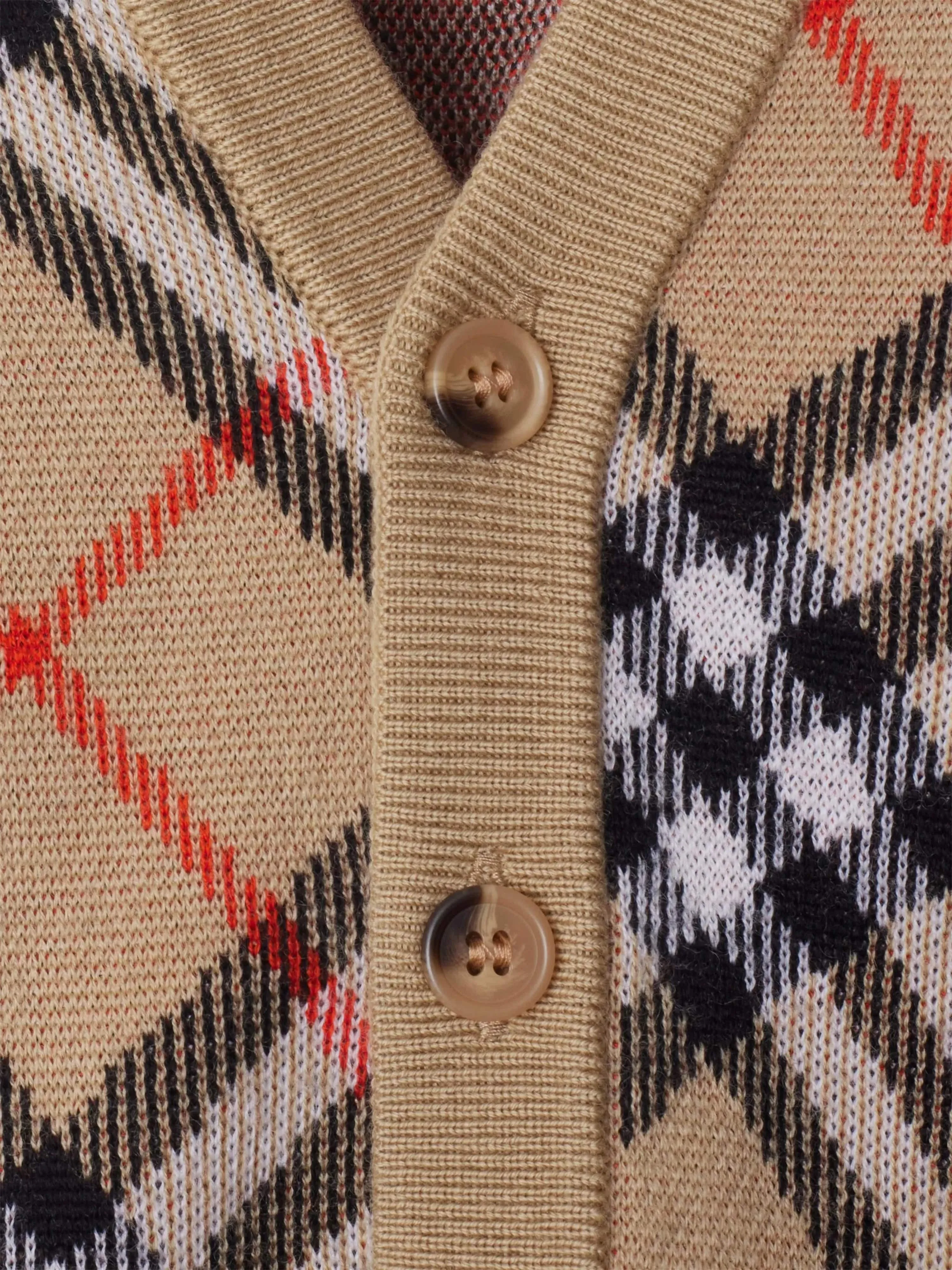 Baby Check Wollcardigan in Beige