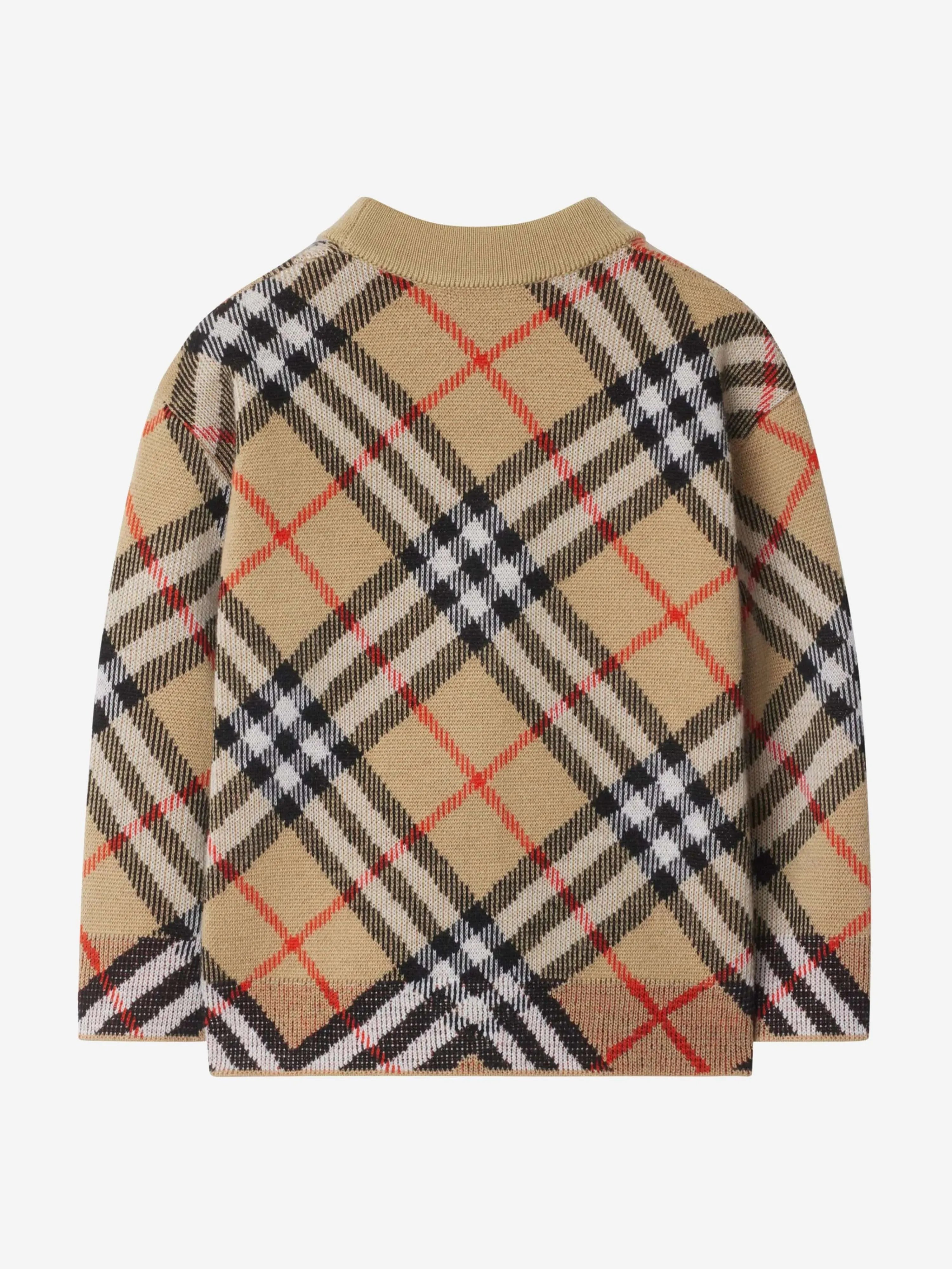 Baby Check Wollcardigan in Beige