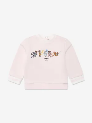 Rosa Sweatshirt mit Tiermotiv-Logo für Babygirls