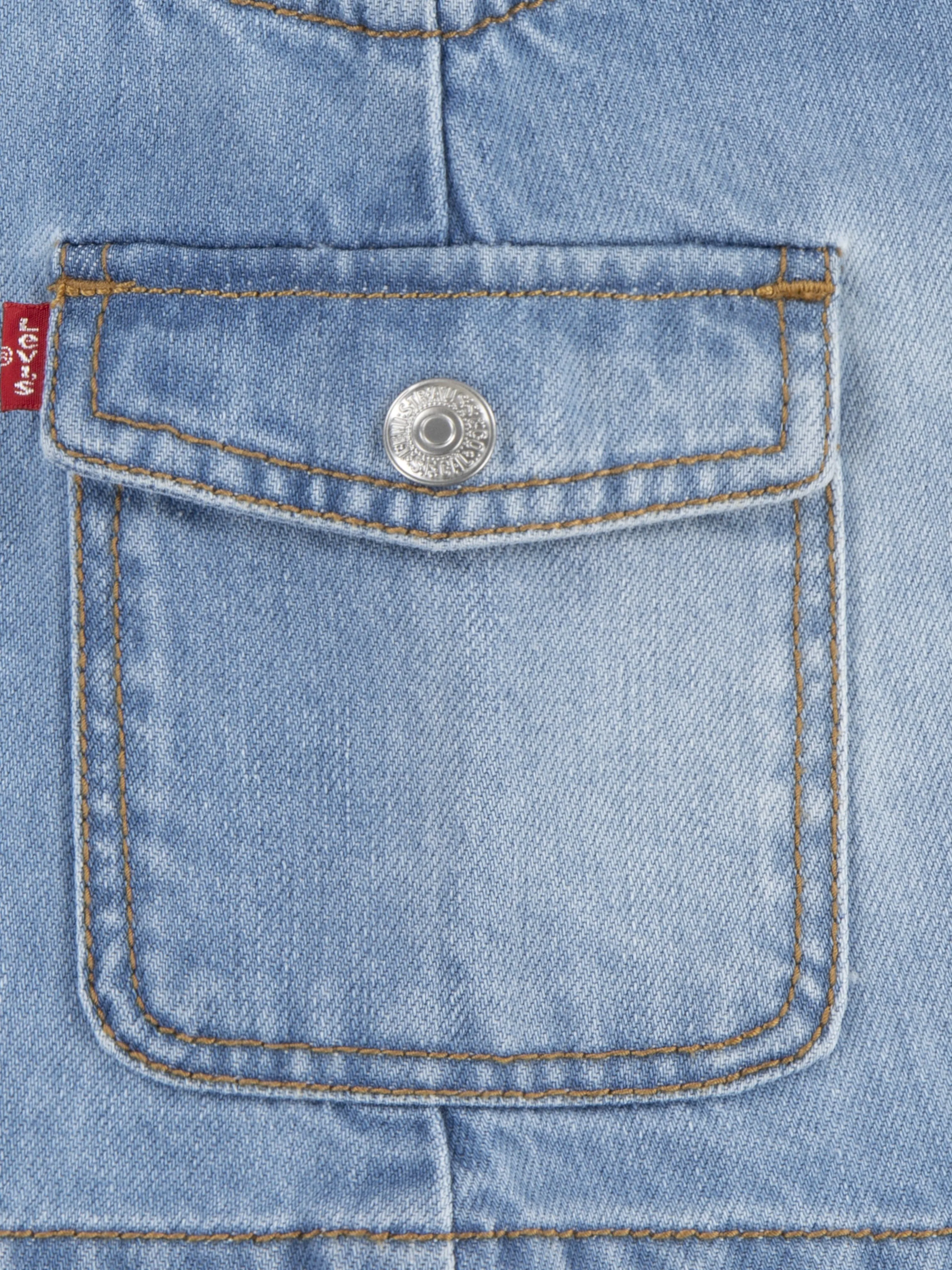 Blaue Cargo-Taschen-Latzhose für Mädchen