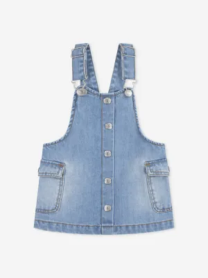 Blaue Cargo-Taschen-Latzhose für Mädchen