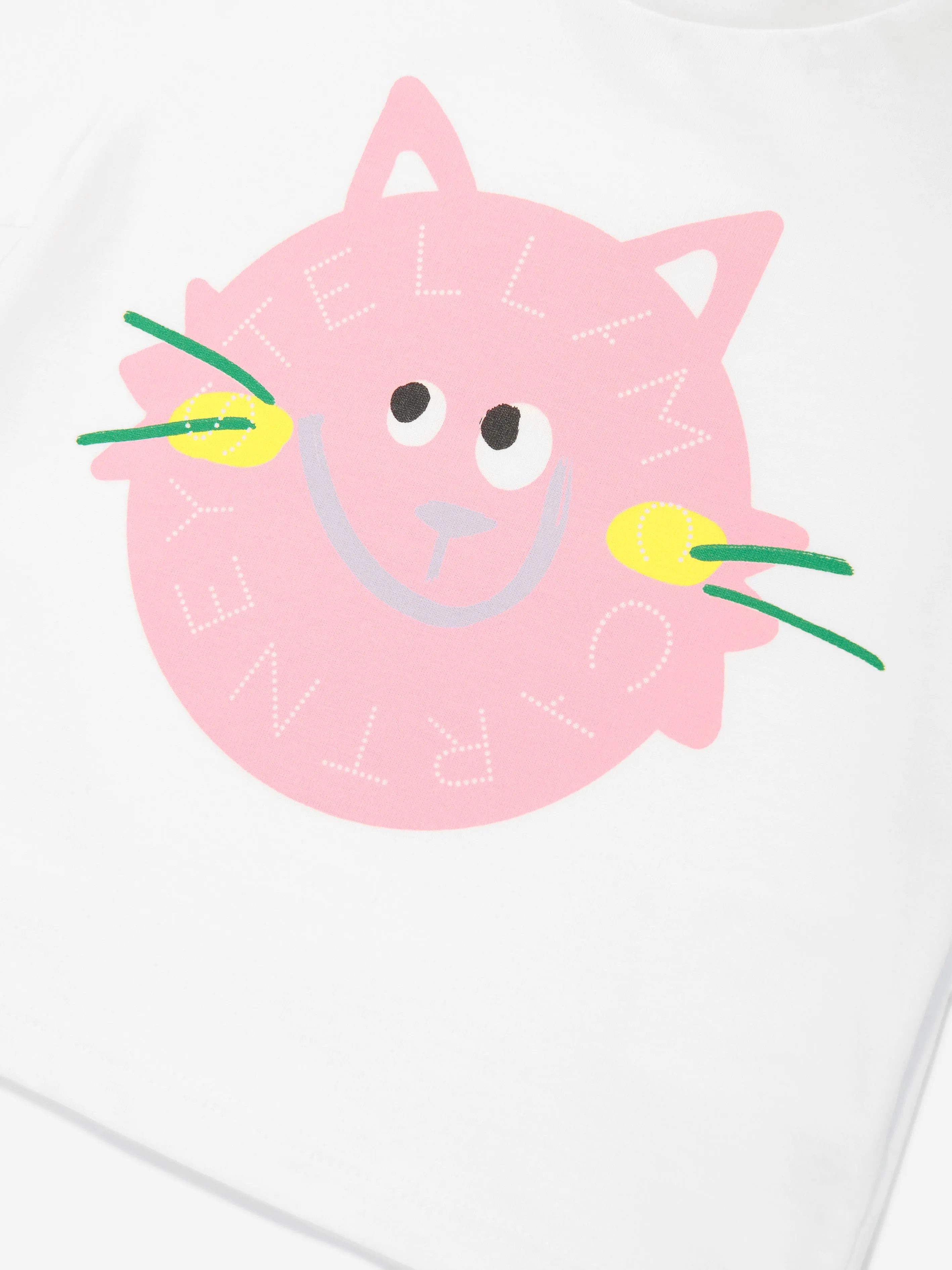 Baby Girls Katzen-Logo T-Shirt in Elfenbein