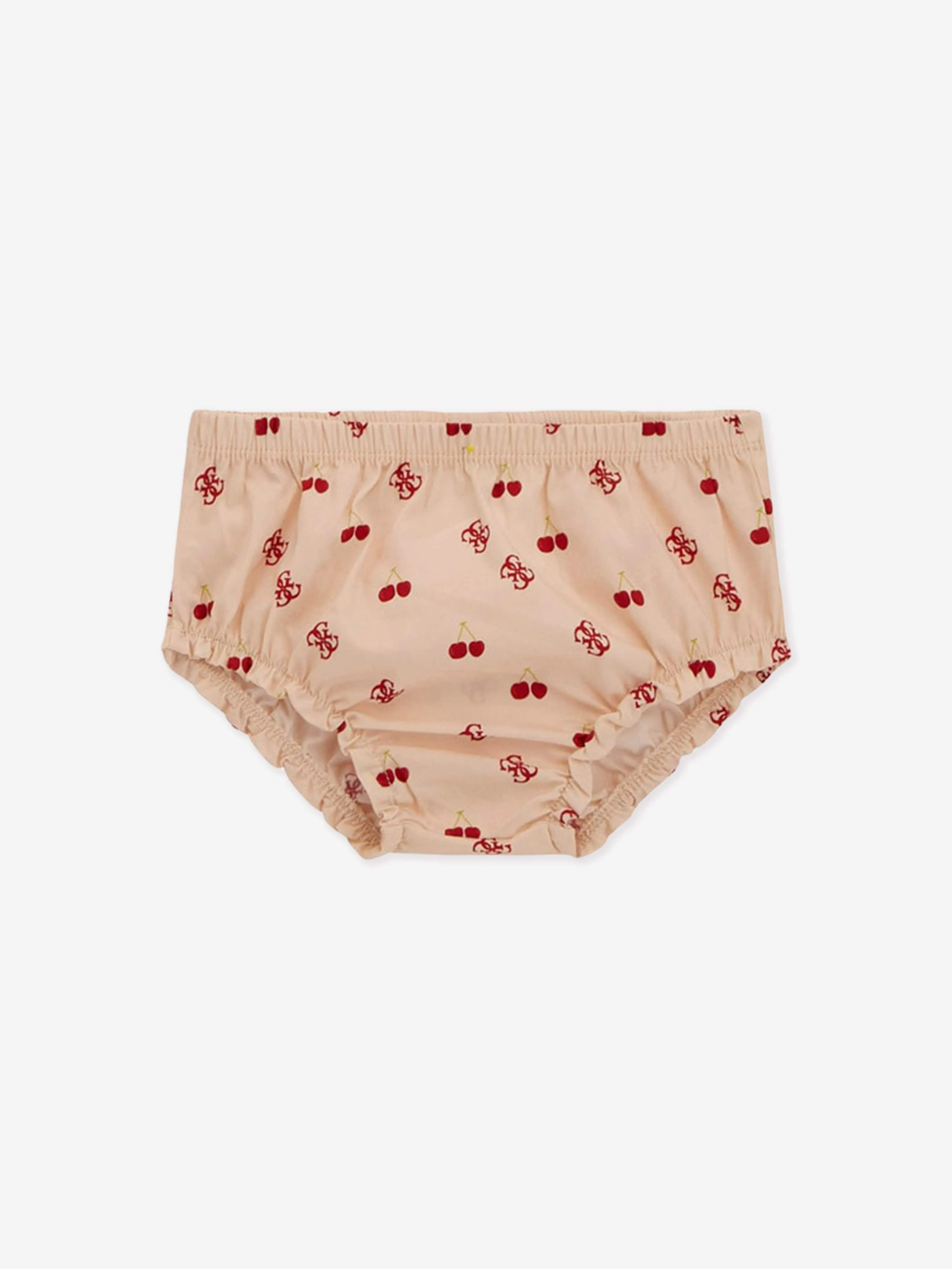 Baby-Mädchen Kirschkleid mit Schlüpfer in Rosa