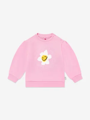 Rosa Sweatshirt mit Gänseblümchen-Logo für Babygirls