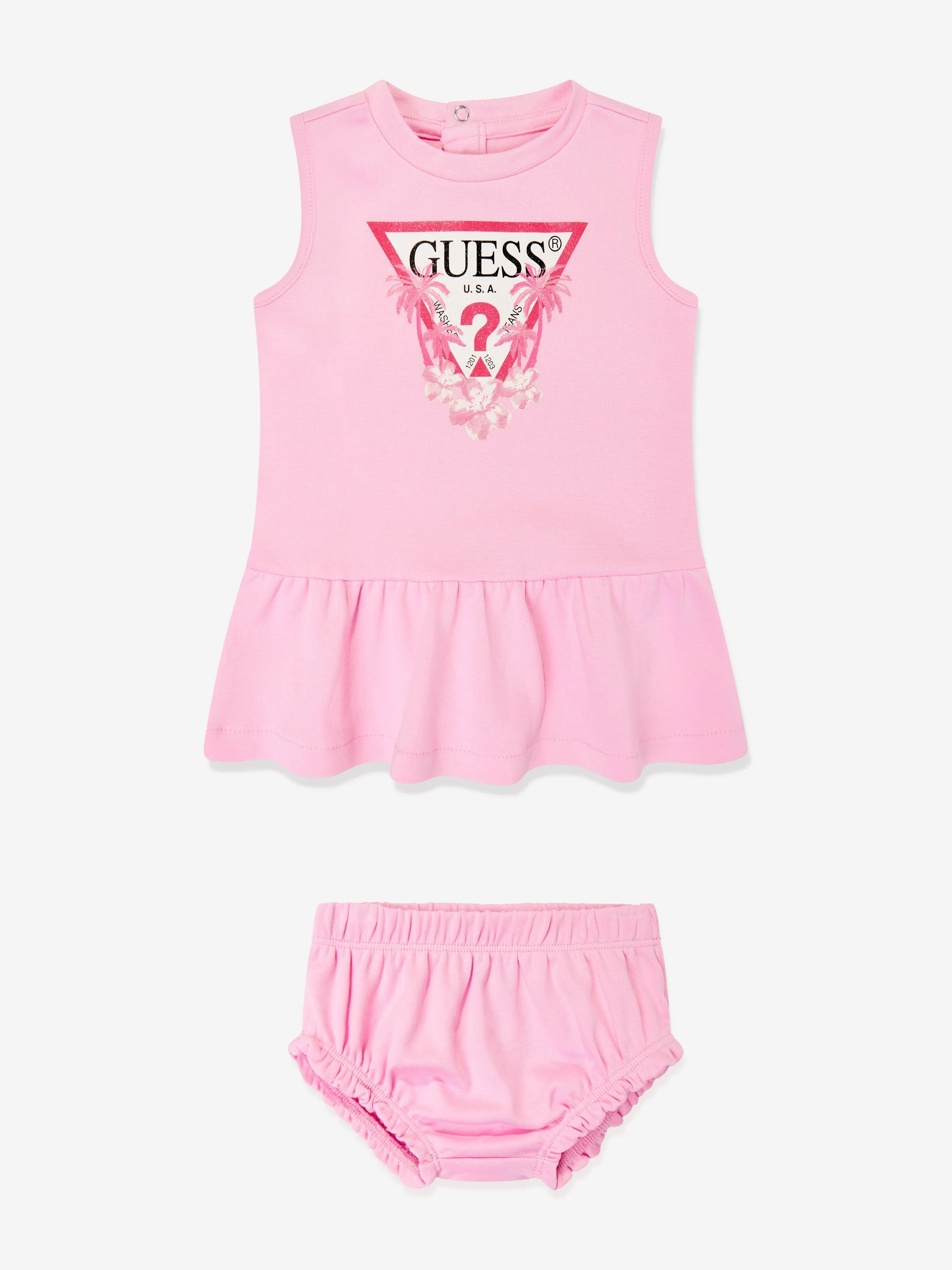 Rosa Kleid für Baby-Mädchen mit Schlüpfer