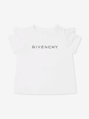 Baby Girls Glitzer Logo T-Shirt in Weiß