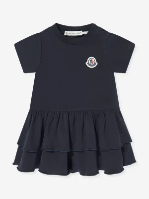 Baby Girls Logo Rüschenkleid in Marineblau