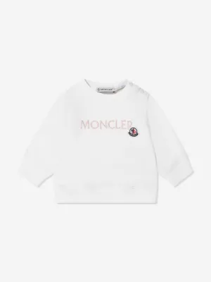 Logo-Sweatshirt für Baby-Mädchen in Elfenbein