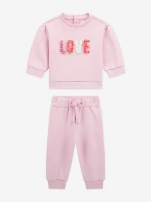 Baby Girls Liebe Tracksuit in Rosa
