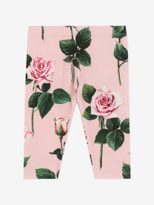 Rosa Leggings mit Rosenprint für Babygirls