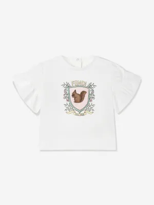 Baby Mädchen Eichhörnchen T-Shirt in Weiß