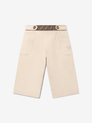 Baby-Mädchen Stretch-Gabardine-Hose in Beige