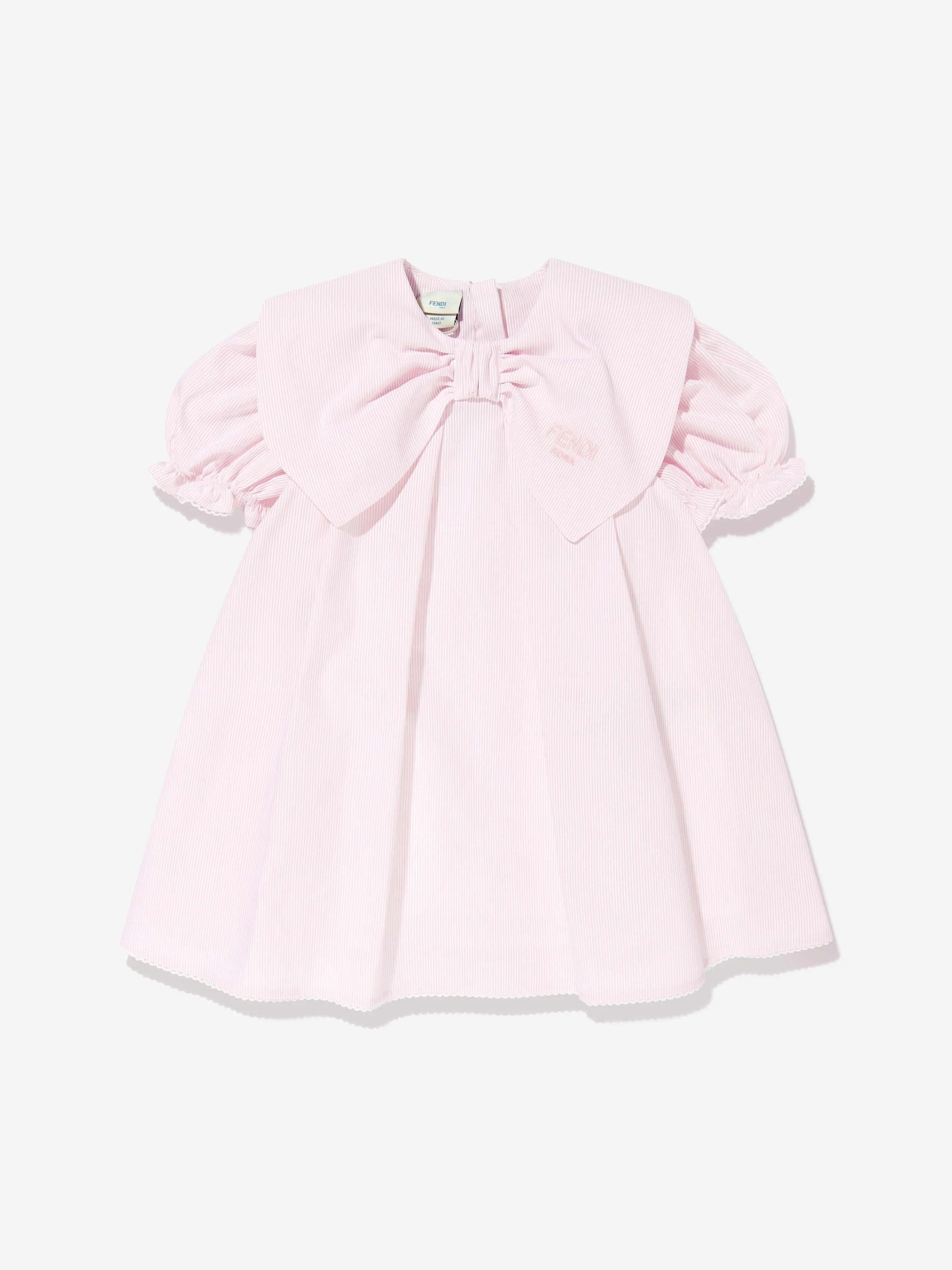 Rosa gestreiftes Schleifenkleid für Babygirls