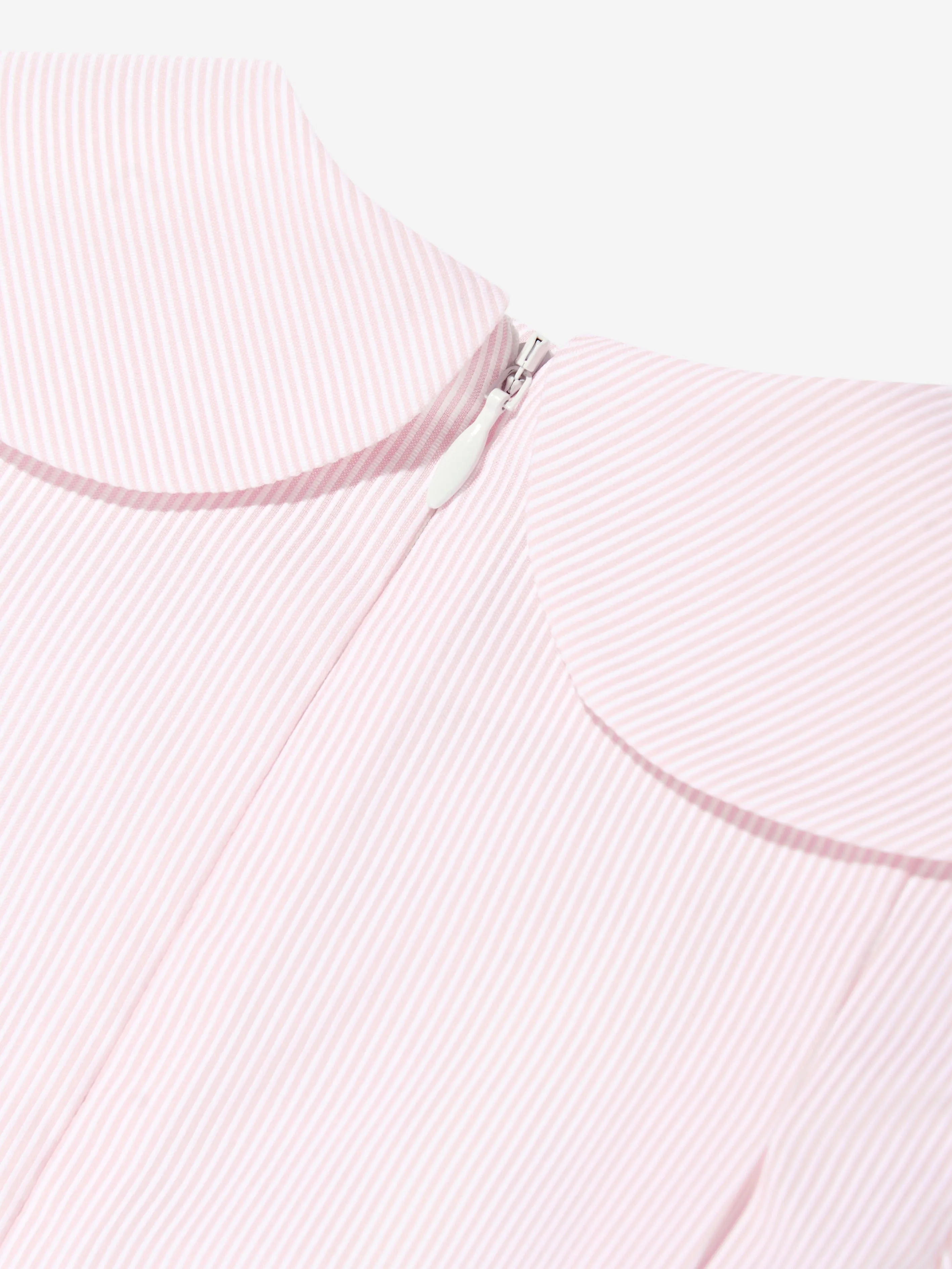 Rosa gestreiftes Schleifenkleid für Babygirls